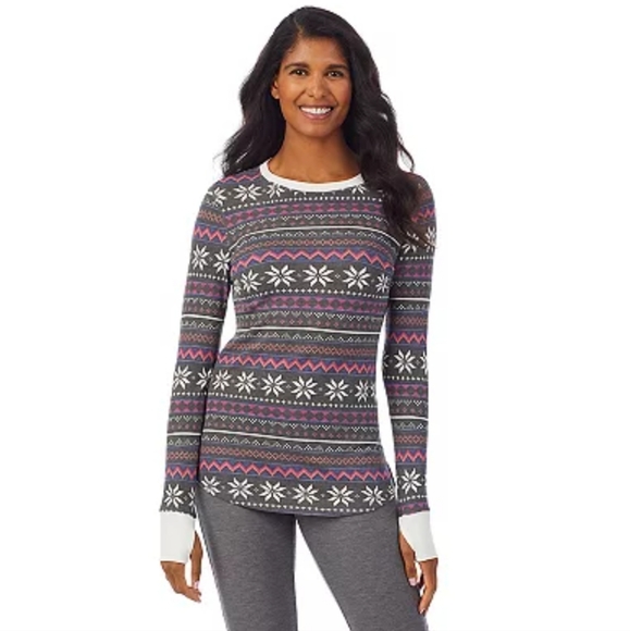 Cuddl Duds Tops Nwt Cuddl Duds Fair Isle Thermal Top Poshmark